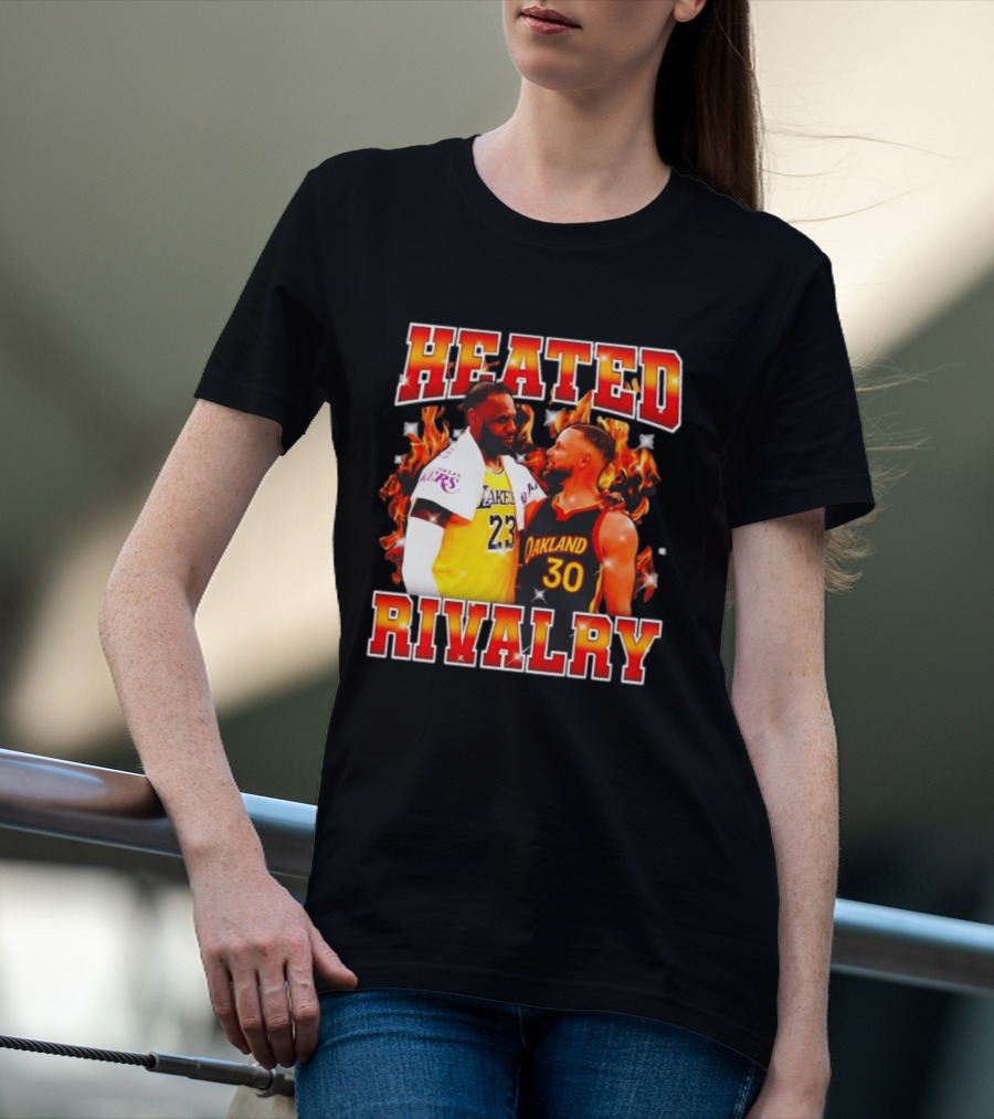 Heated Rivalry Lebron Lakers 23 Steph Oakland 30 T-Shirt