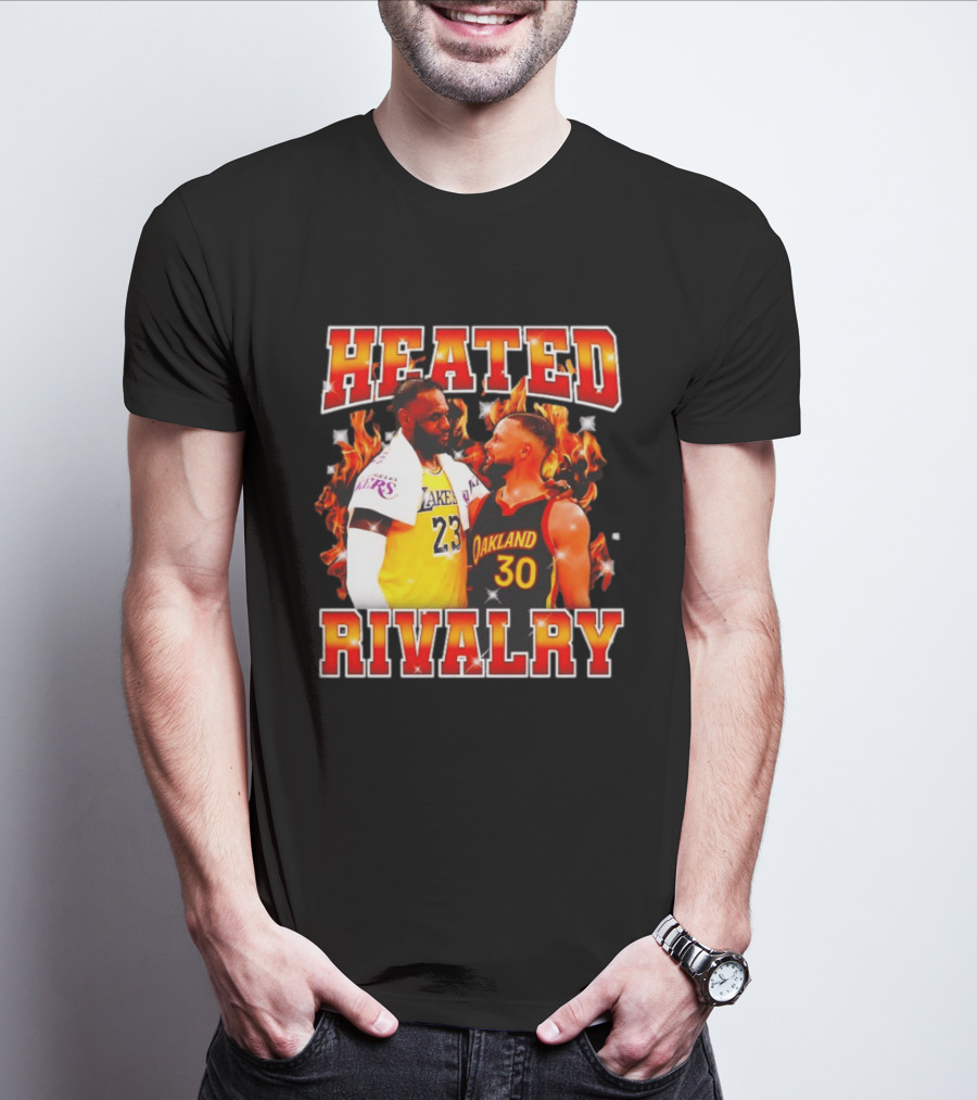 Heated Rivalry Lebron Lakers 23 Steph Oakland 30 T-Shirt