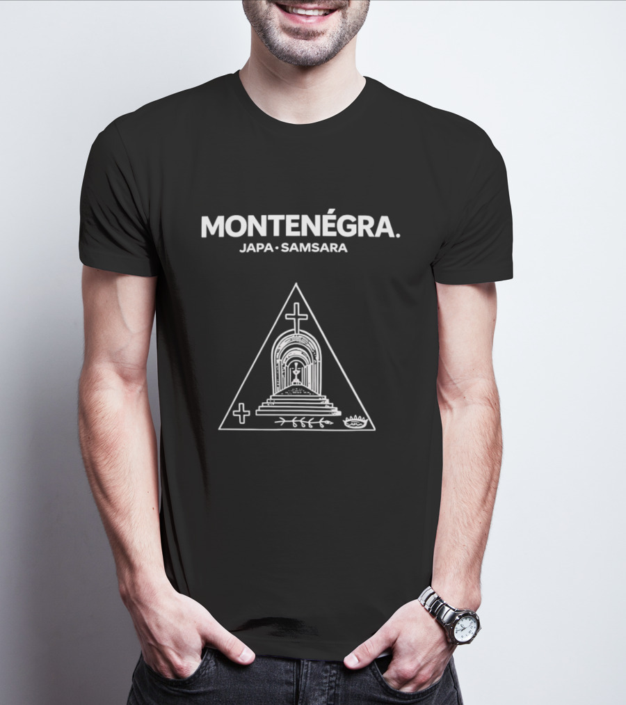 Montenegra Japa Samsara Symbolic Triangle With Cross And Lotus T-Shirt
