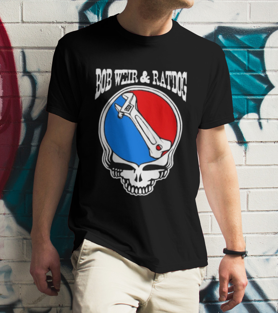Bob Weir And Ratdog Skull Wrench Red Blue T-Shirt