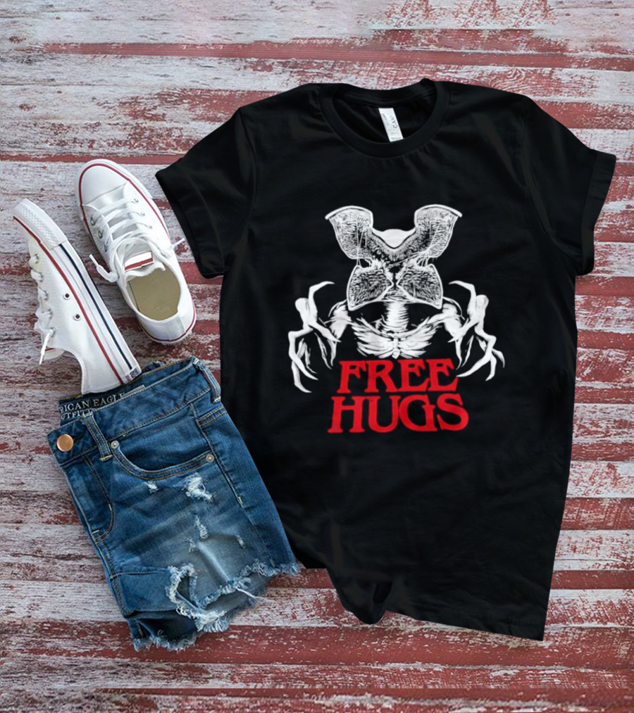 Free Hugs Upside Down Stranger Things Demogorgon T-Shirt