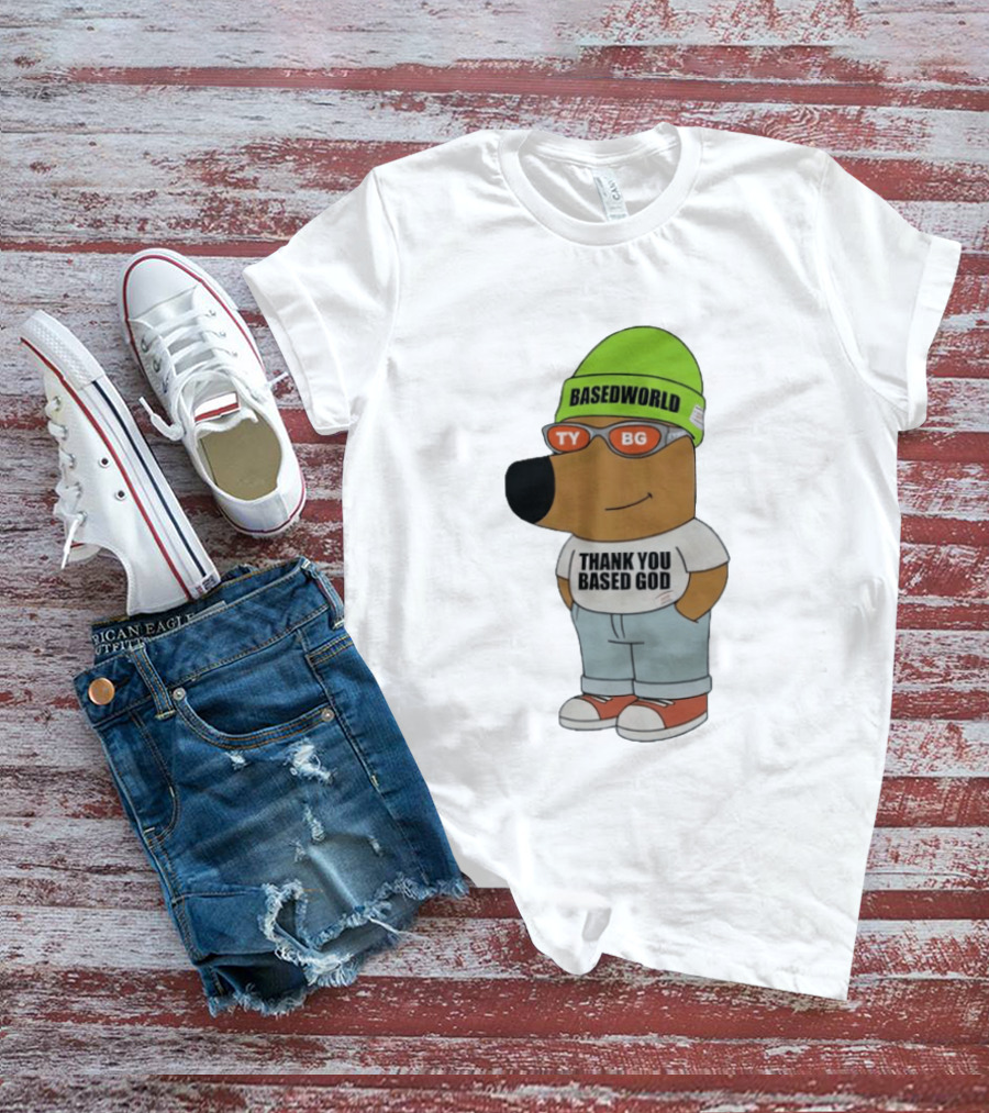 Basedworld Thank You Based God TY BG Retro Cartoon T-Shirt