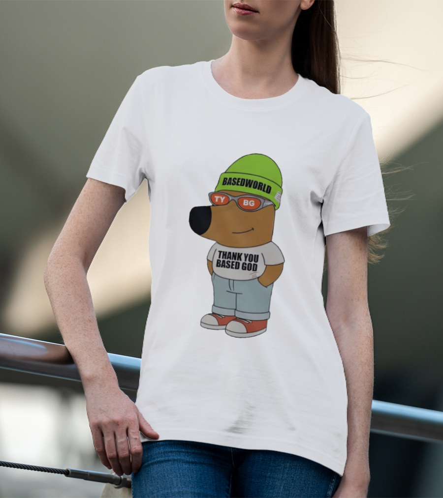Basedworld Thank You Based God TY BG Retro Cartoon T-Shirt