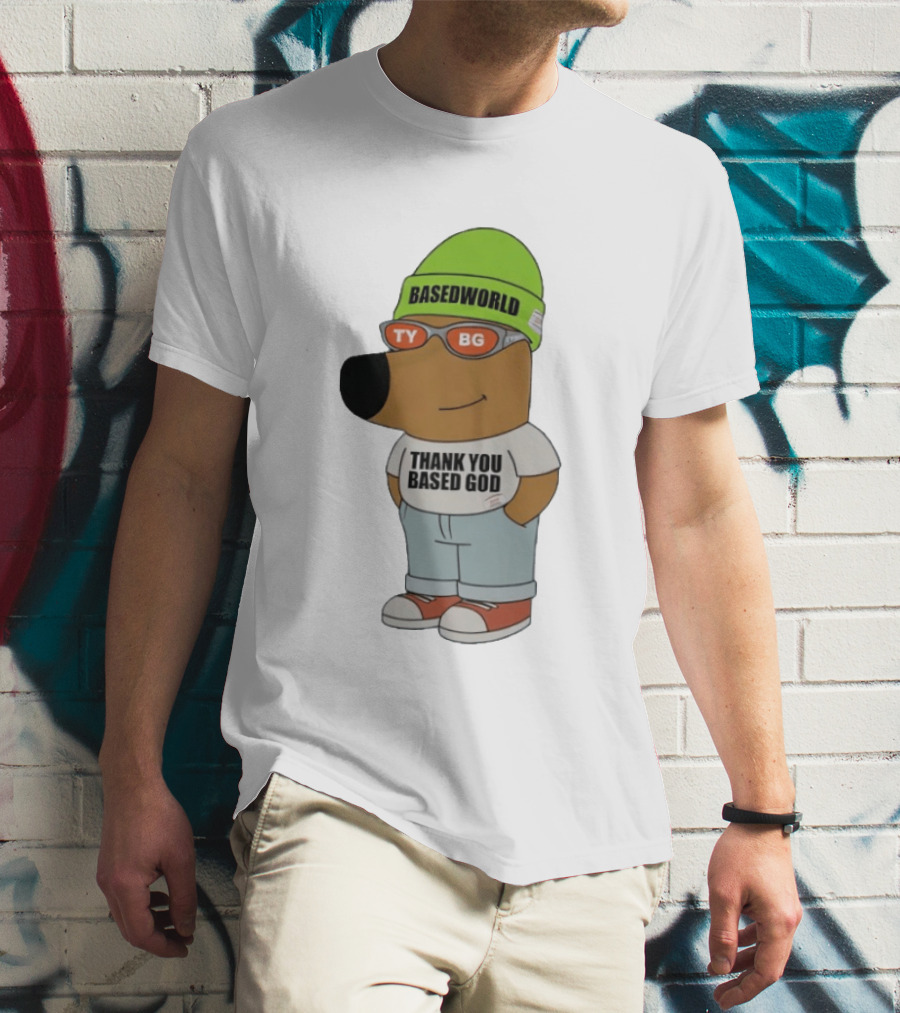 Basedworld Thank You Based God TY BG Retro Cartoon T-Shirt