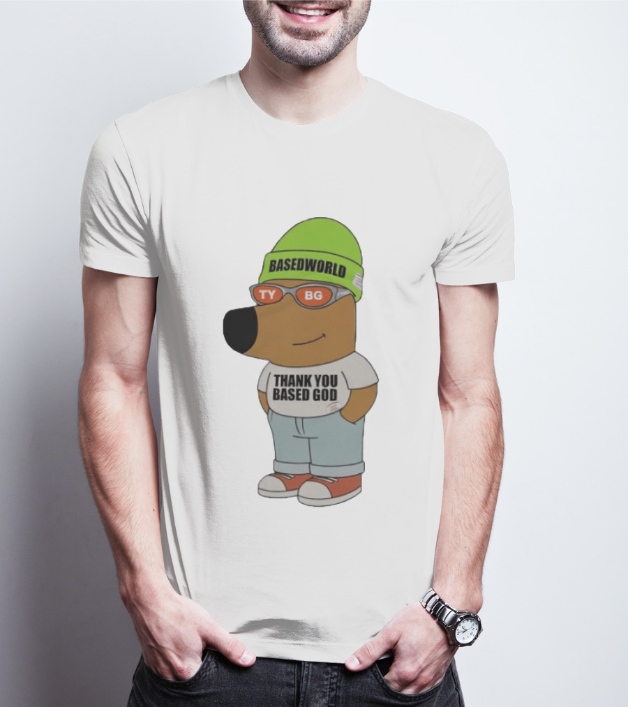 Basedworld Thank You Based God TY BG Retro Cartoon T-Shirt