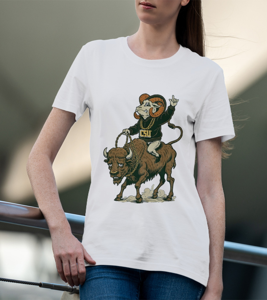 Colorado State Rams CSU Riding Buffalo In Rivalry T-Shirt