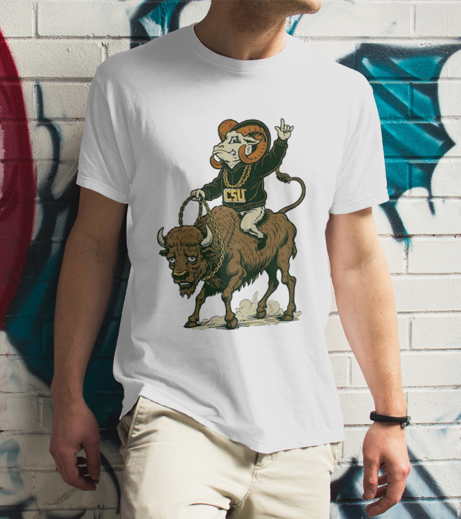 Colorado State Rams CSU Riding Buffalo In Rivalry T-Shirt