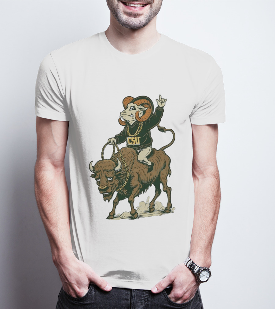 Colorado State Rams CSU Riding Buffalo In Rivalry T-Shirt