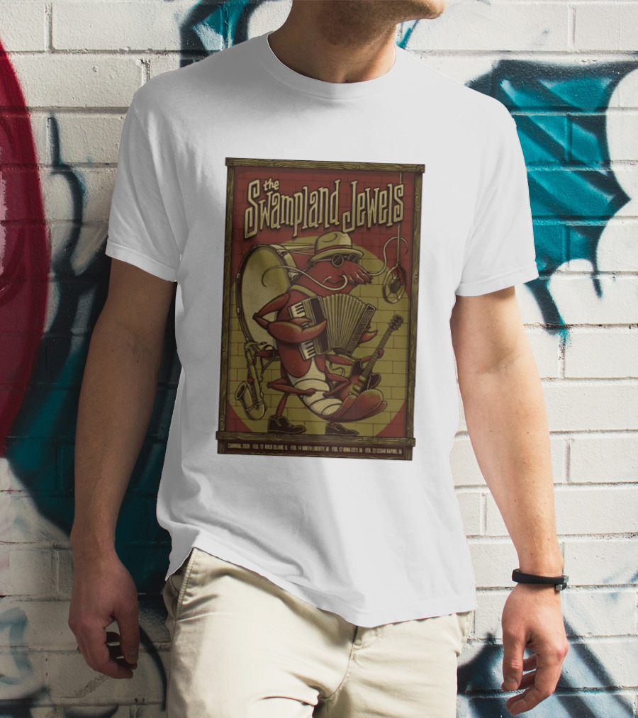 The Swampland Jewels 2026 Tour February Rock Island Davenport North Liberty Iowa City Cedar Rapids T-Shirt