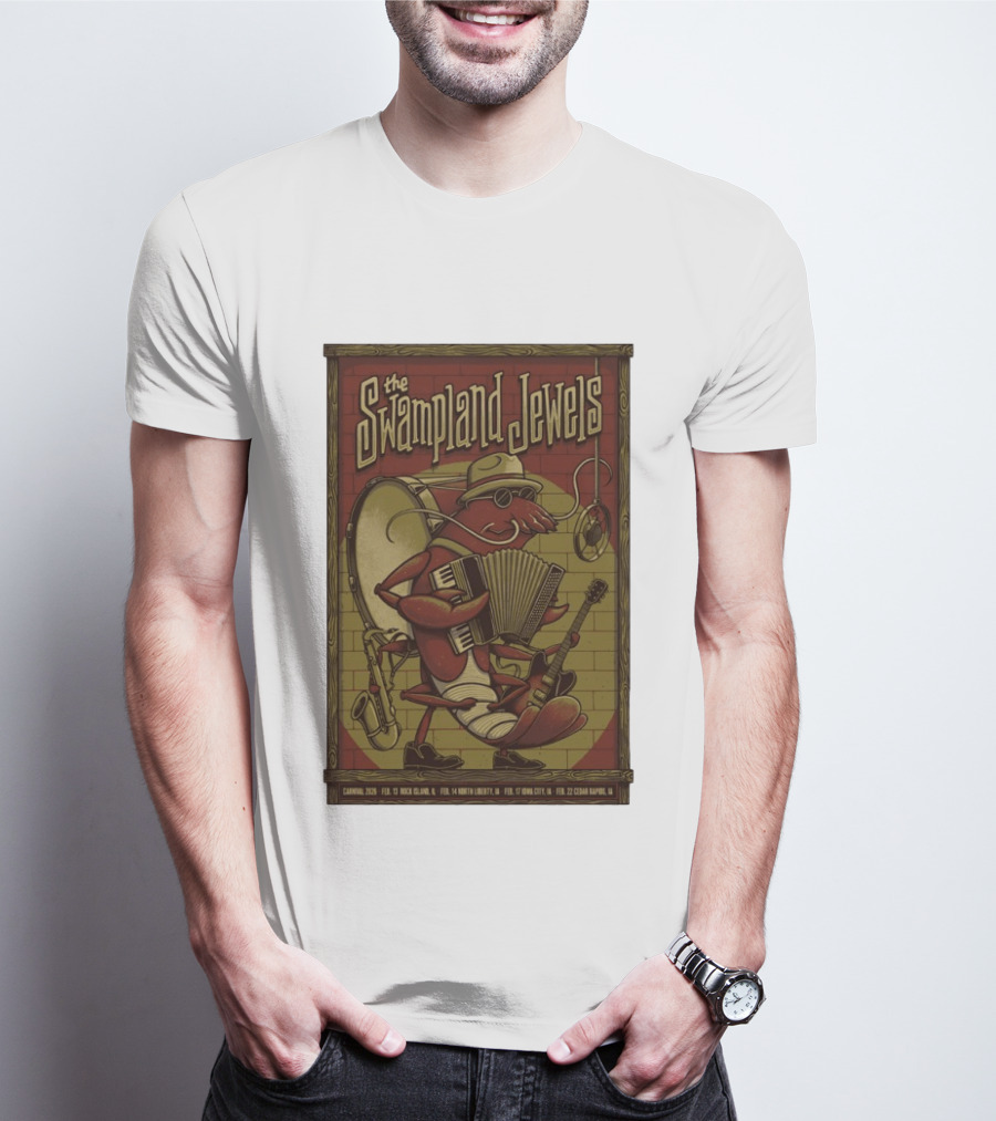 The Swampland Jewels 2026 Tour February Rock Island Davenport North Liberty Iowa City Cedar Rapids T-Shirt