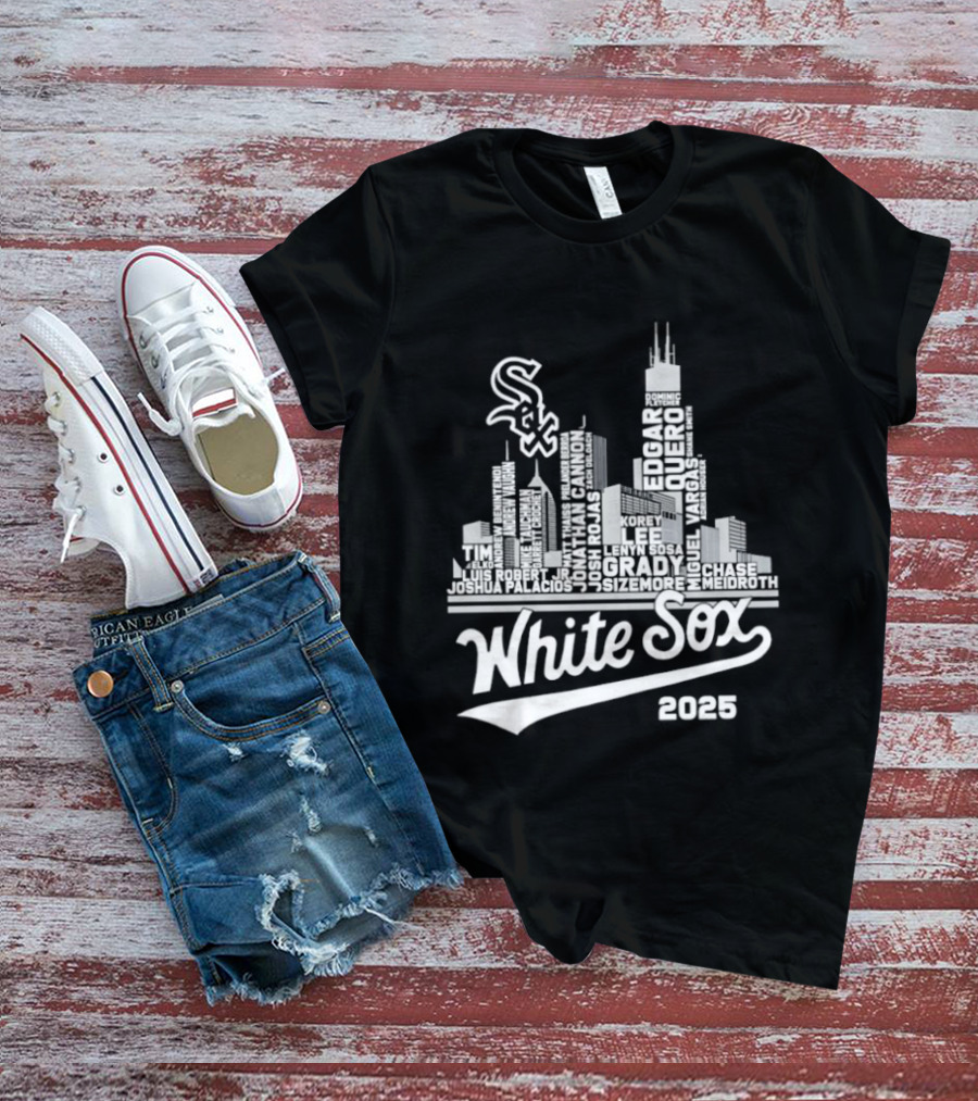 Chicago White Sox 2025 Skyline Players Names T-Shirt
