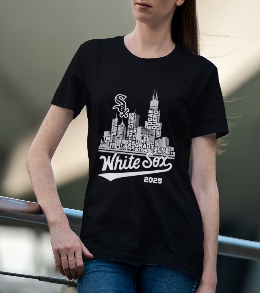 Chicago White Sox 2025 Skyline Players Names T-Shirt