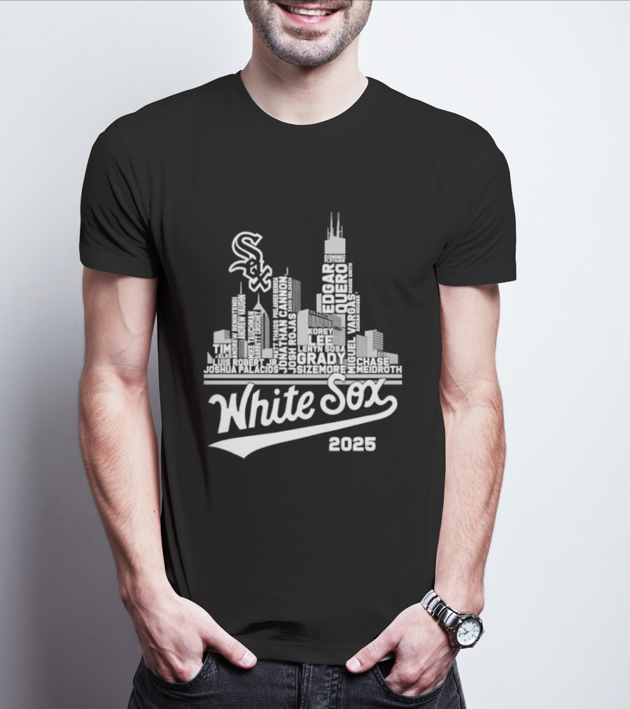 Chicago White Sox 2025 Skyline Players Names T-Shirt