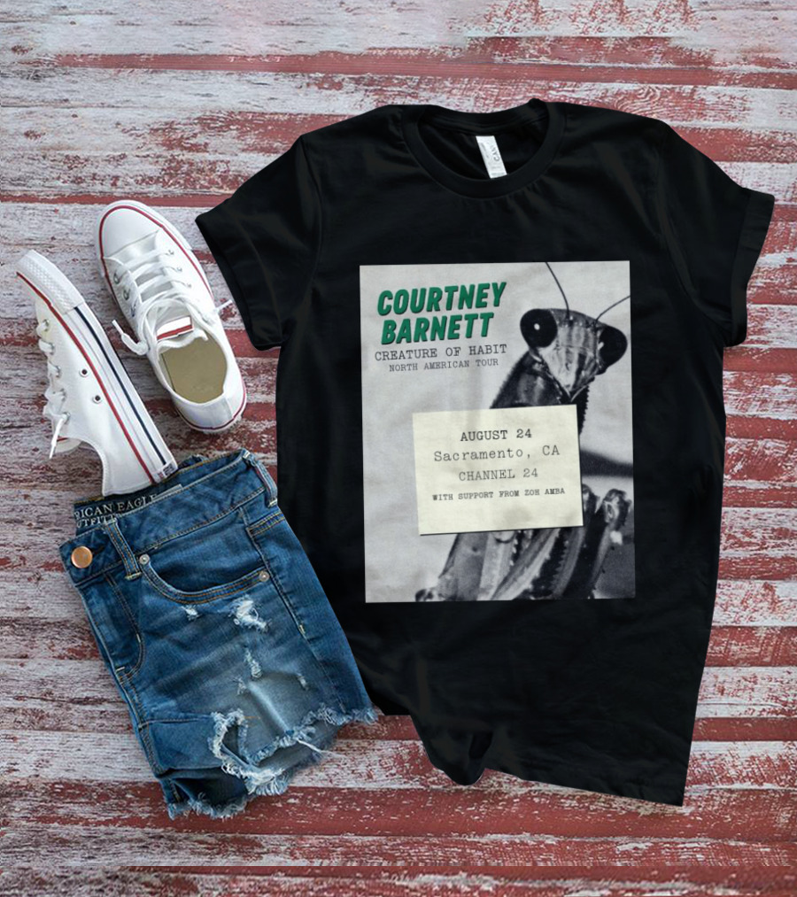 Courtney Barnett Creature Of Habit North American Tour August 24 Sacramento CA Channel 24 Zoh Amba T-Shirt