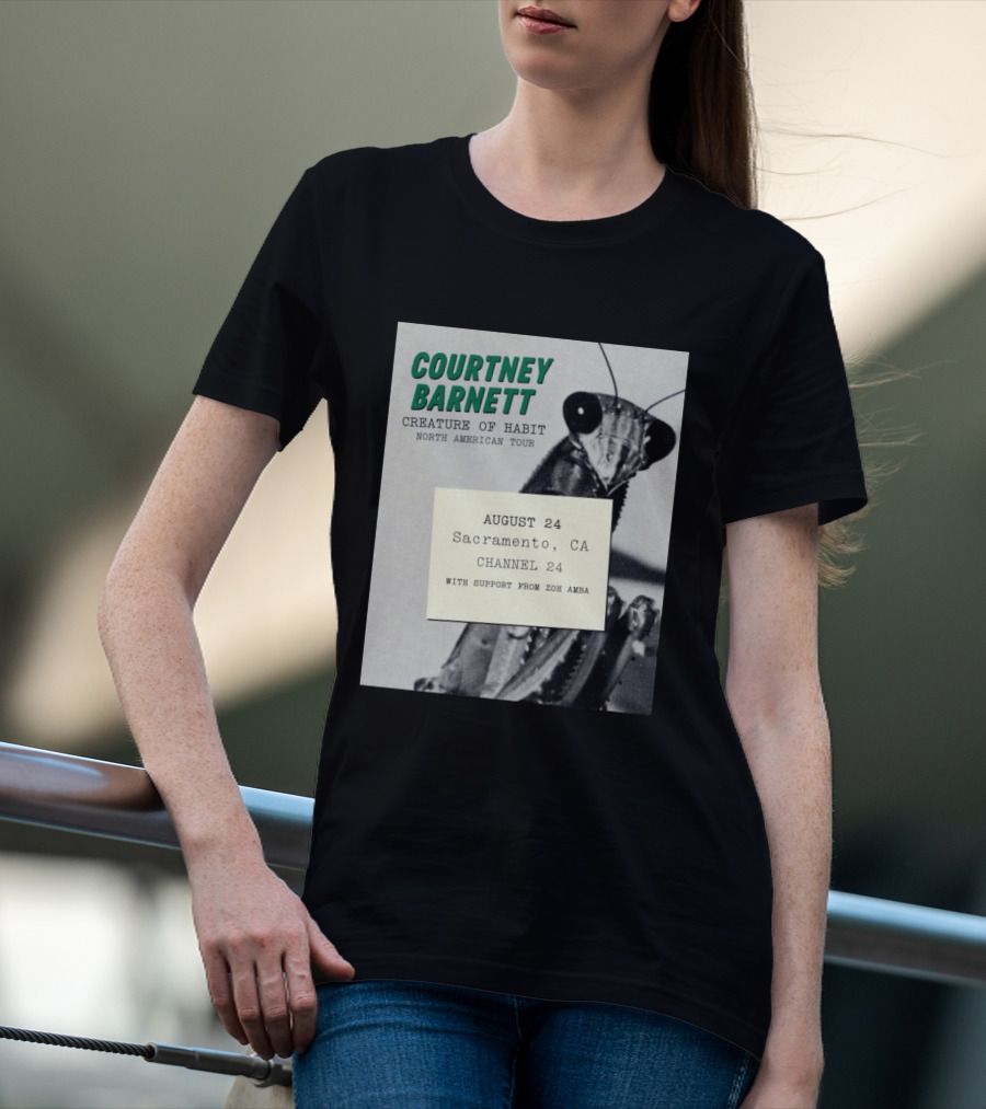 Courtney Barnett Creature Of Habit North American Tour August 24 Sacramento CA Channel 24 Zoh Amba T-Shirt
