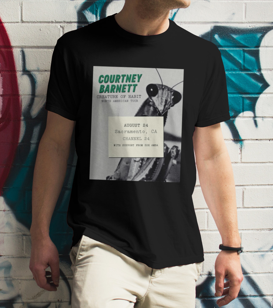 Courtney Barnett Creature Of Habit North American Tour August 24 Sacramento CA Channel 24 Zoh Amba T-Shirt