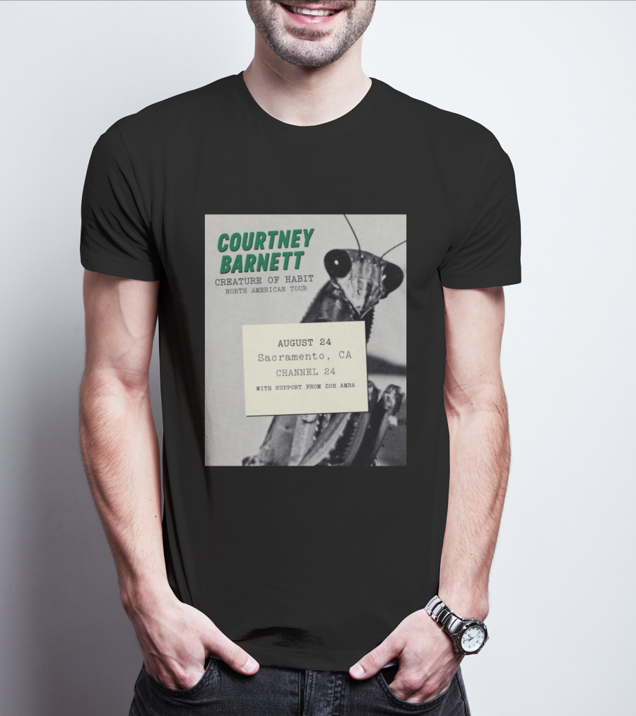 Courtney Barnett Creature Of Habit North American Tour August 24 Sacramento CA Channel 24 Zoh Amba T-Shirt