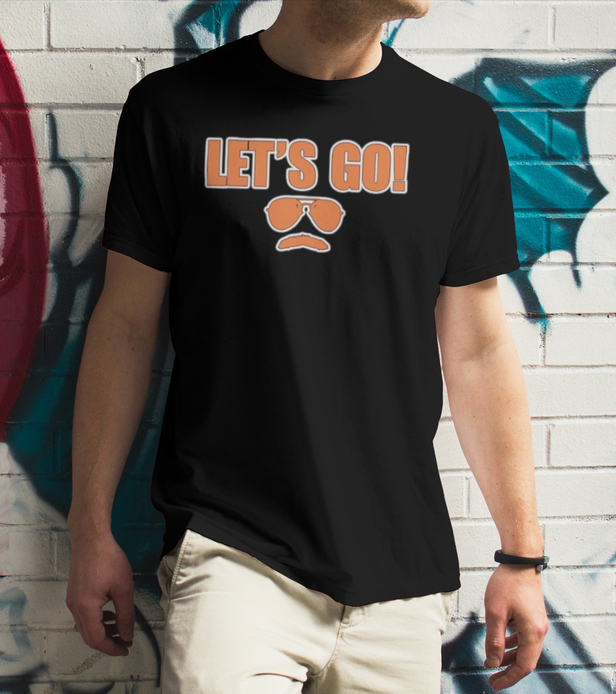 Dave Swerski Let's Go Orange Sunglasses Mustache T-Shirt