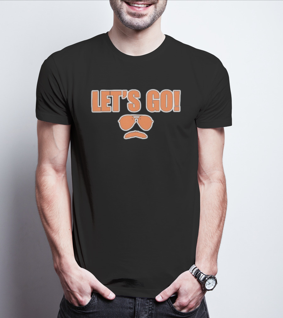 Dave Swerski Let's Go Orange Sunglasses Mustache T-Shirt