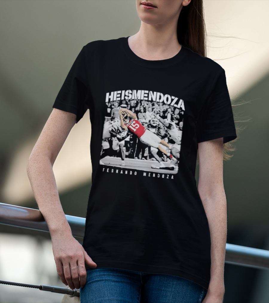 Heisman Mendoza Fernando Mendoza Indiana Hoosiers Fourth Down Run T-Shirt