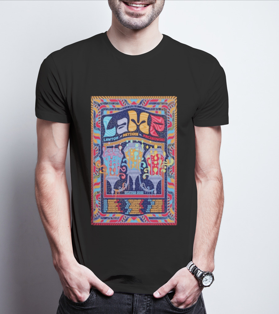 LAMP Lawton Metzger Paczkowski Feb 26 2026 Amherst MA Vibrant Psychedelic T-Shirt