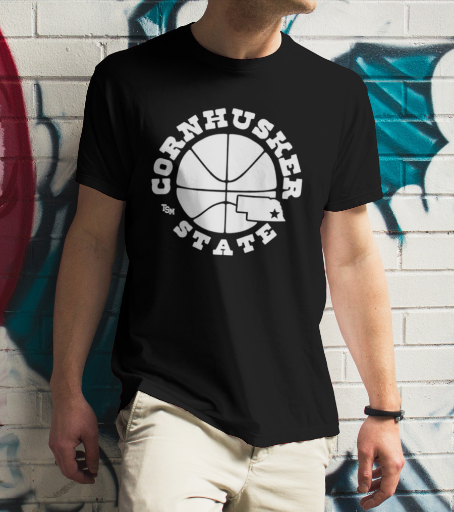 Cornhusker State Basketball Map Nebraska T-Shirt