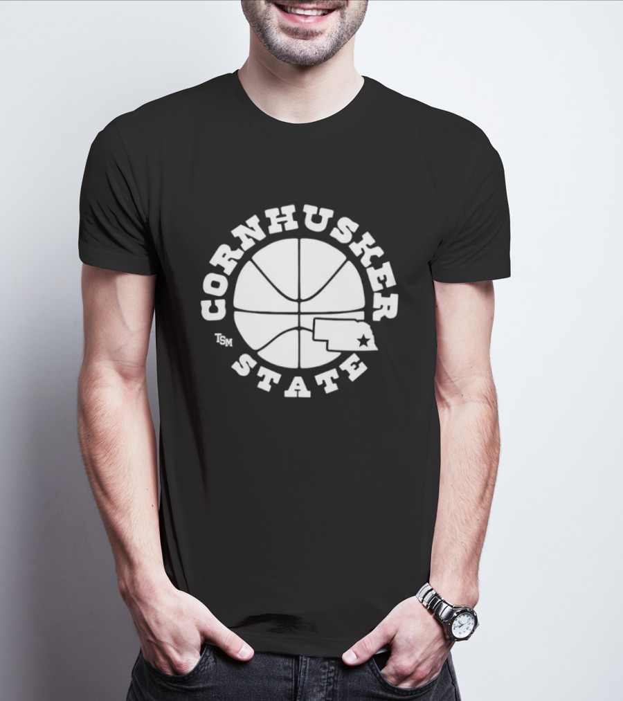 Cornhusker State Basketball Map Nebraska T-Shirt