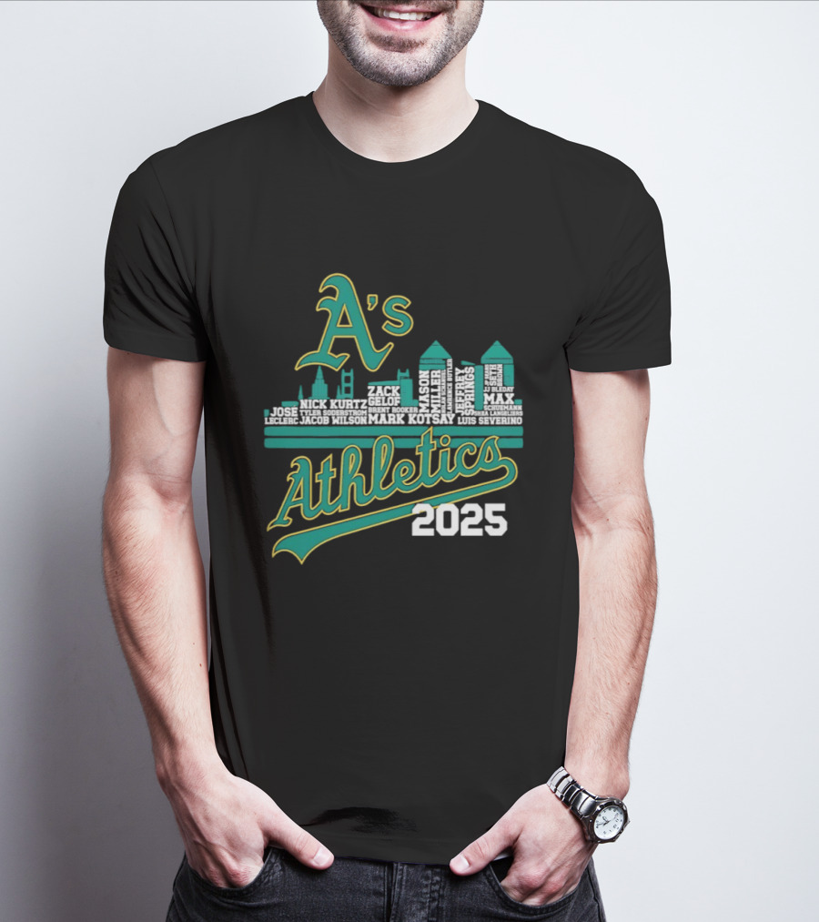 A's Athletics 2025 City Skyline Baseball T-Shirt