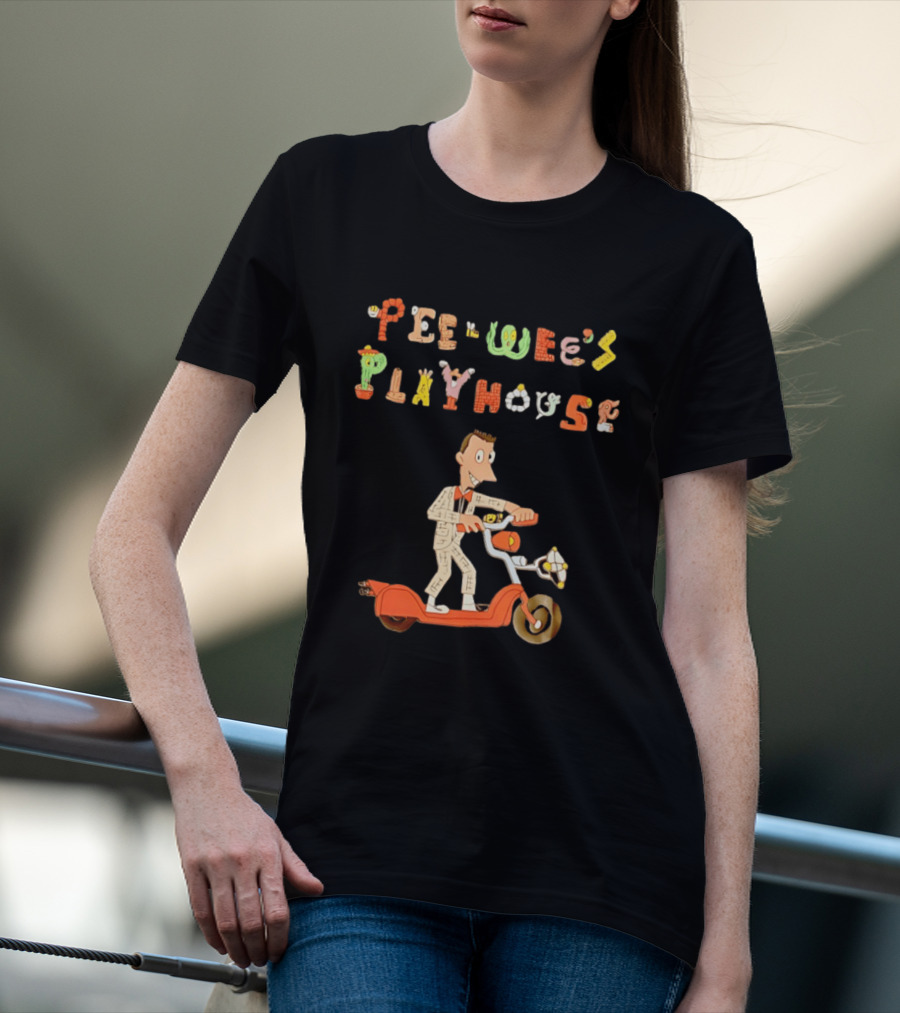 Pee Wee's Playhouse Animated Character With Scooter T-Shirt