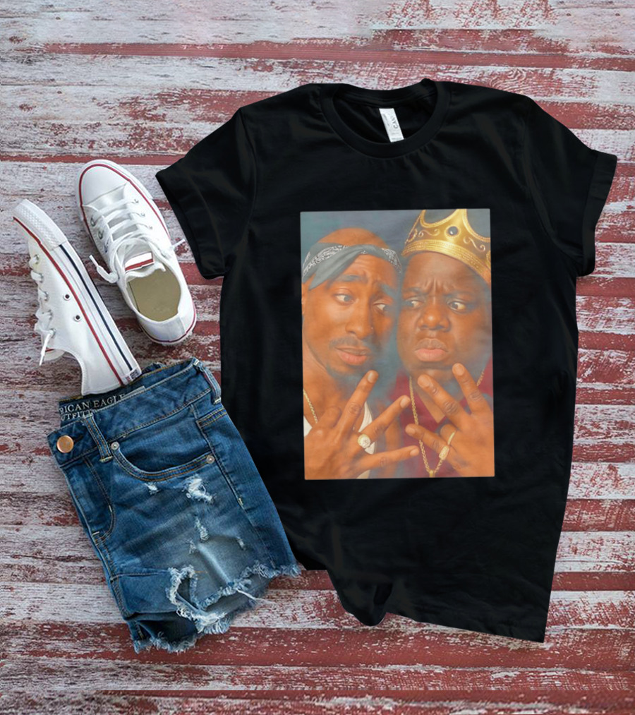 2Pac Biggie Smalls Meme With Bandana And Crown T-Shirt