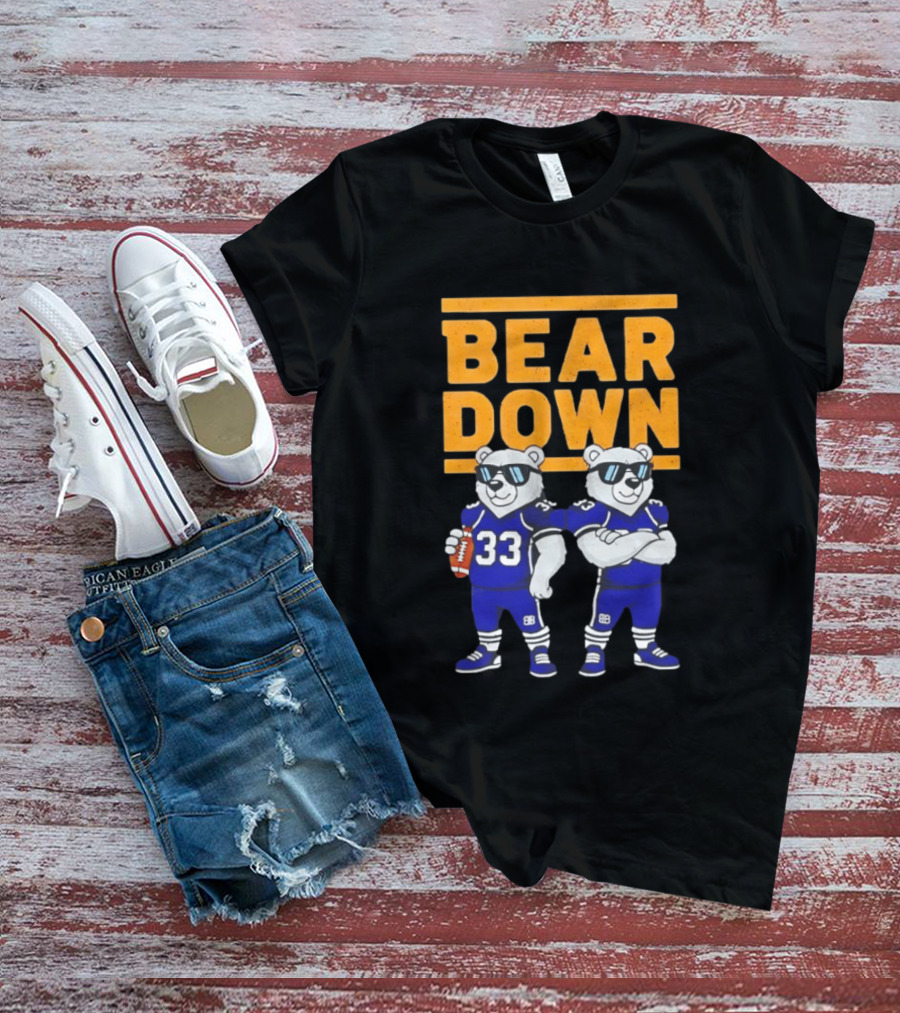Bear Down Chicago Bears Football Cool Polar Bears Wearing Sunglasses T-Shirt