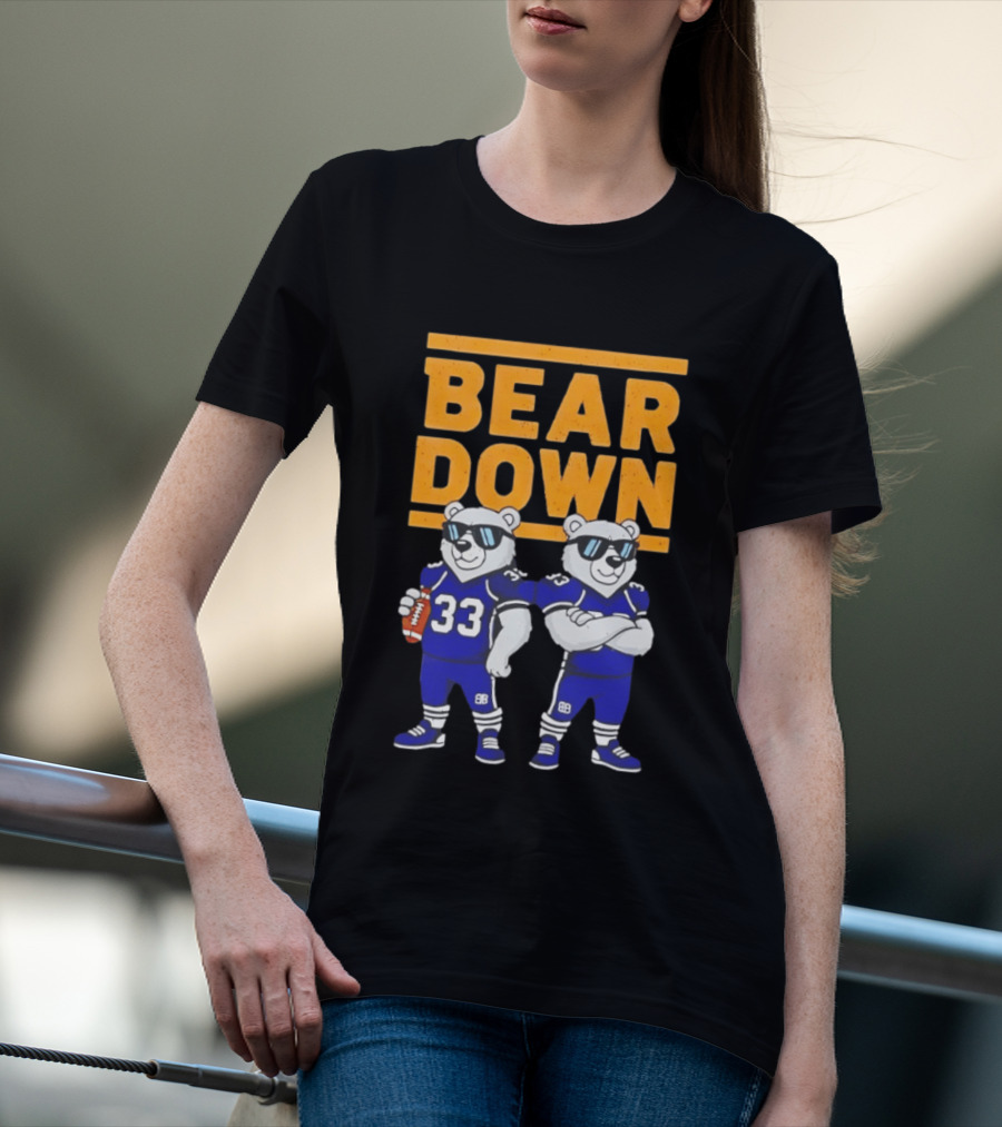 Bear Down Chicago Bears Football Cool Polar Bears Wearing Sunglasses T-Shirt