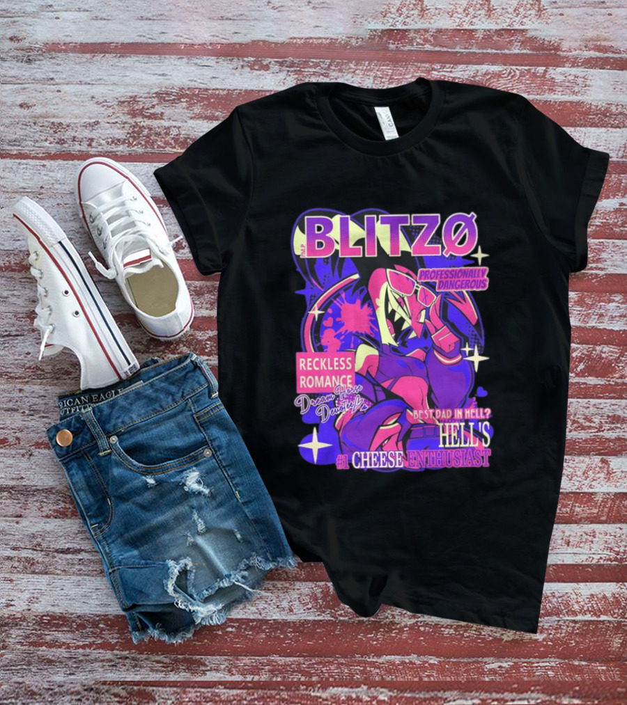 BLITZØ Professionally Dangerous Reckless Romance Dream Horse Dentist Hell's #1 Cheese T-Shirt