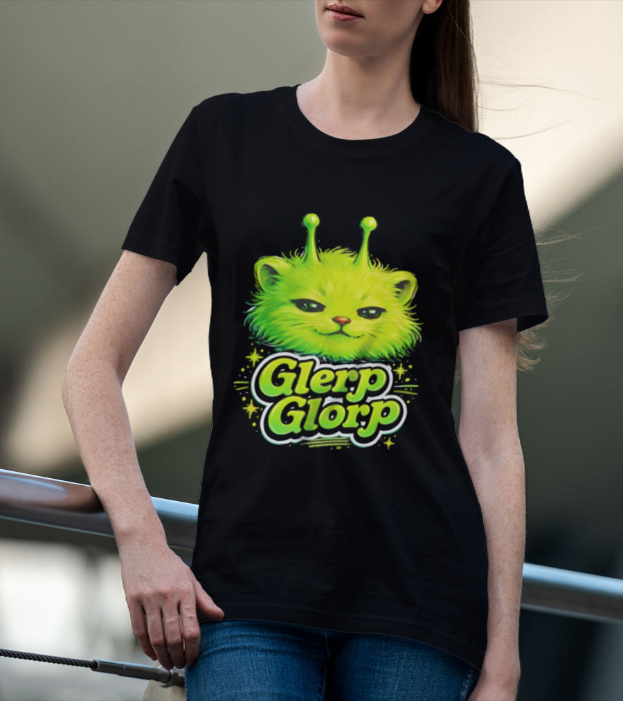 Glerp Glorp Alien Cat Fantasy Creature T-Shirt