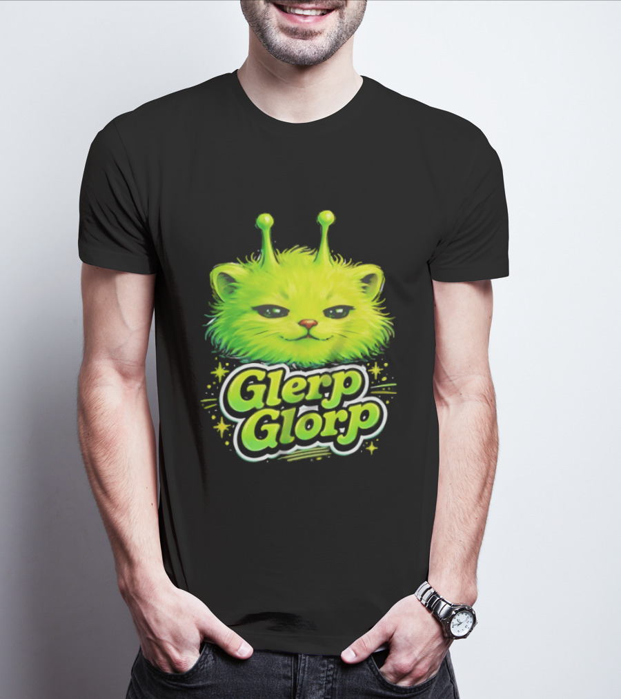 Glerp Glorp Alien Cat Fantasy Creature T-Shirt
