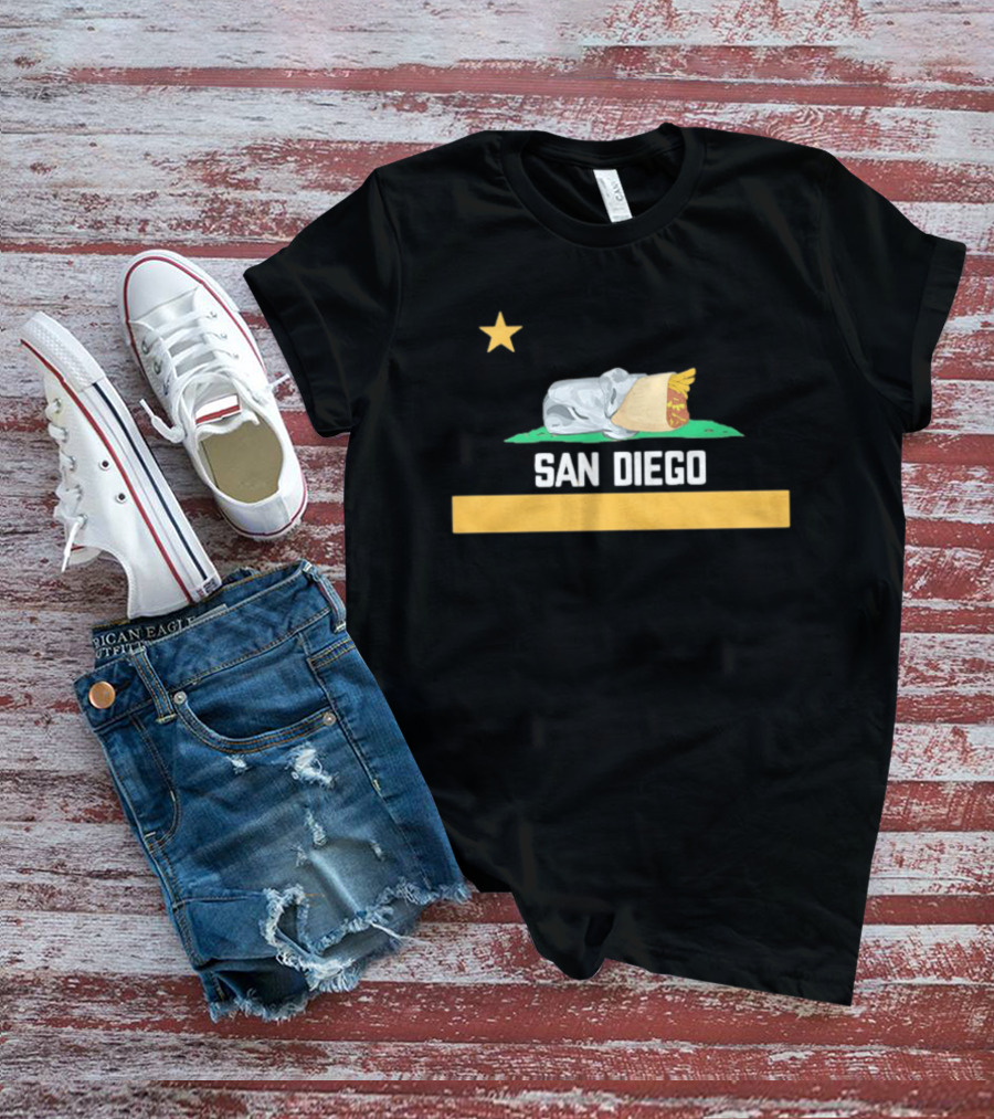 San Diego Padres Burrito Star California Baseball Team Fan T-Shirt