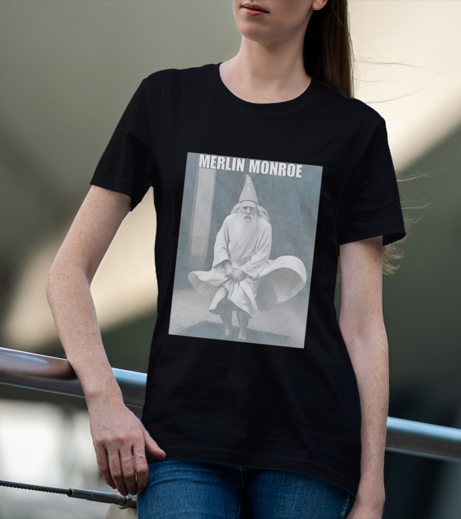 Merlin Monroe Gandalf Parody Seven Year Itch Wizard Wizardry T-Shirt