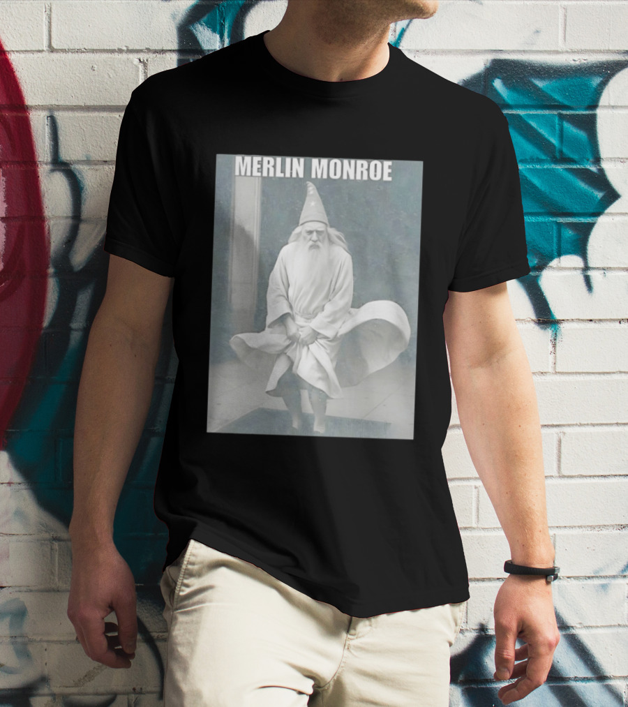 Merlin Monroe Gandalf Parody Seven Year Itch Wizard Wizardry T-Shirt