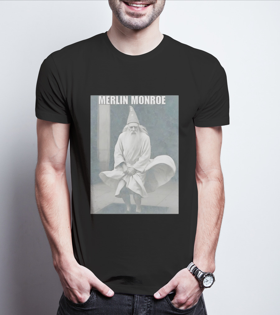 Merlin Monroe Gandalf Parody Seven Year Itch Wizard Wizardry T-Shirt