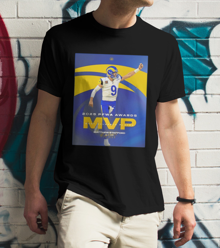 2025 PFWA Awards MVP Matthew Stafford Most Valuable Player T-Shirt