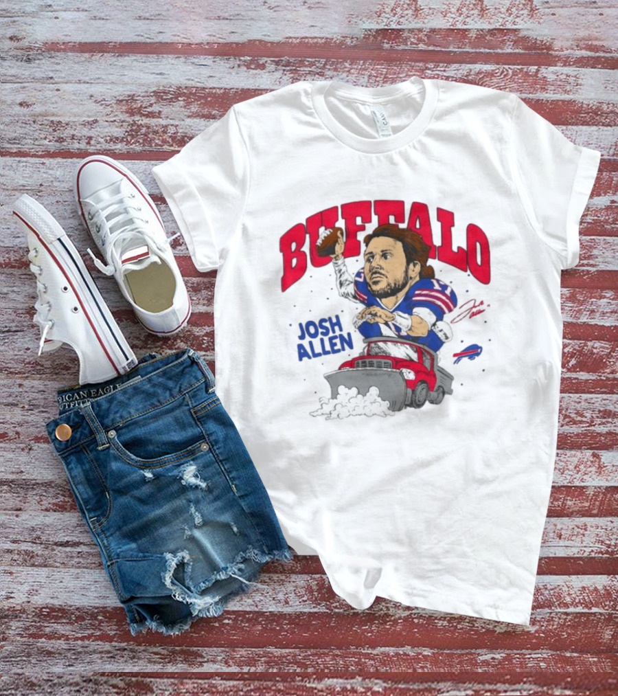 Buffalo Bills Josh Allen Snow Plow Football T-Shirt