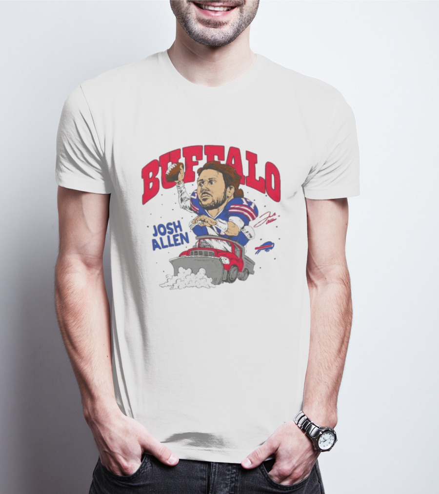 Buffalo Bills Josh Allen Snow Plow Football T-Shirt