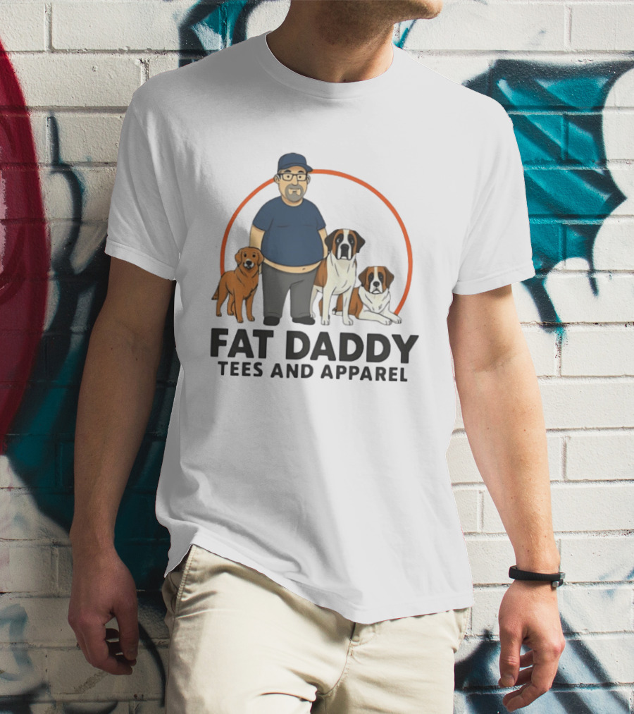 Fat Daddy Tees And Apparel Man With Dogs T-Shirt