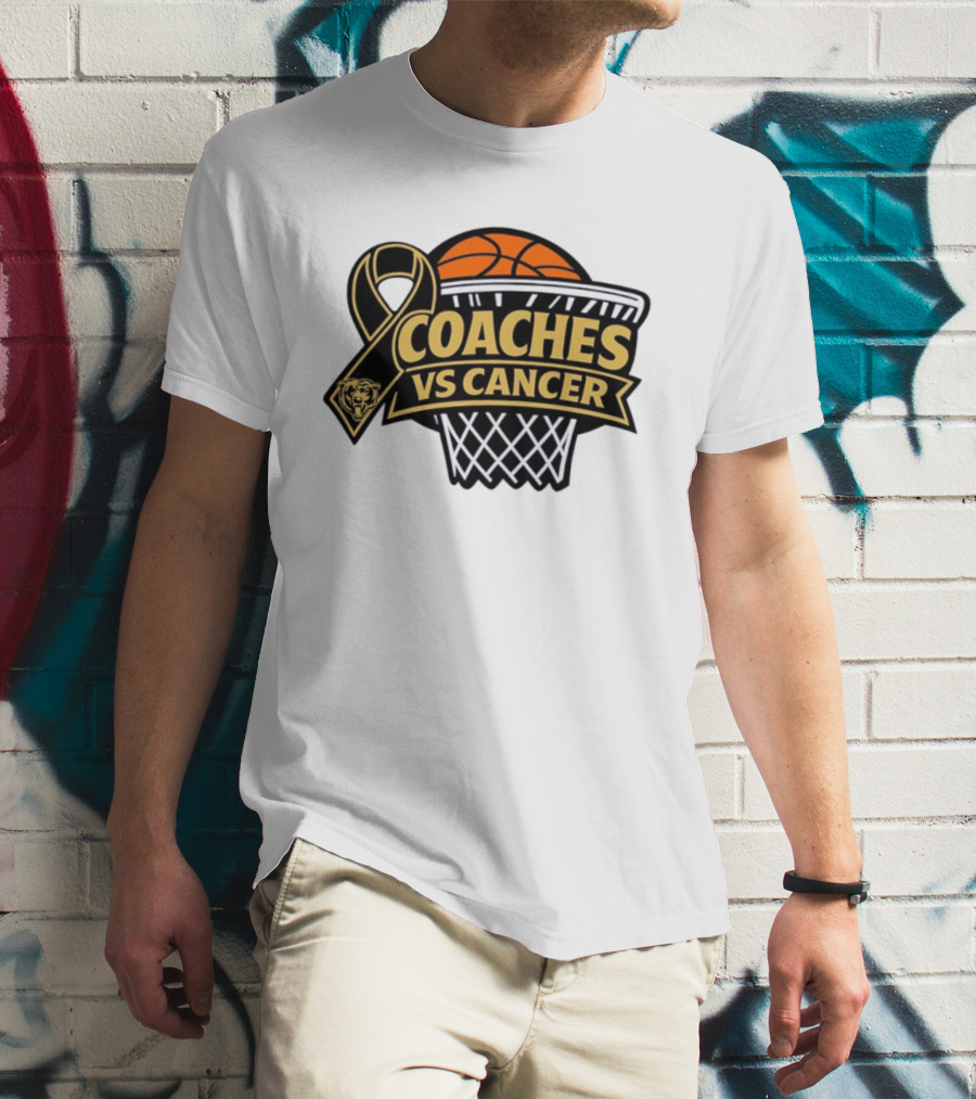 Coaches Vs Cancer Chicago Bears Basketball Ribbon Collaboration T-Shirt
