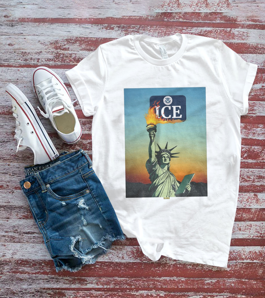 Statue Of Liberty Abolish ICE Protest Lady Liberty Anti Fascist Rally T-Shirt