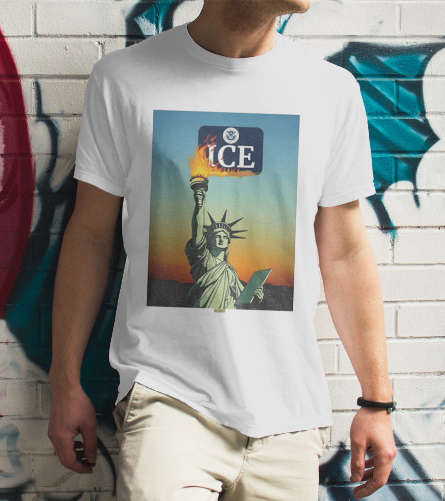 Statue Of Liberty Abolish ICE Protest Lady Liberty Anti Fascist Rally T-Shirt