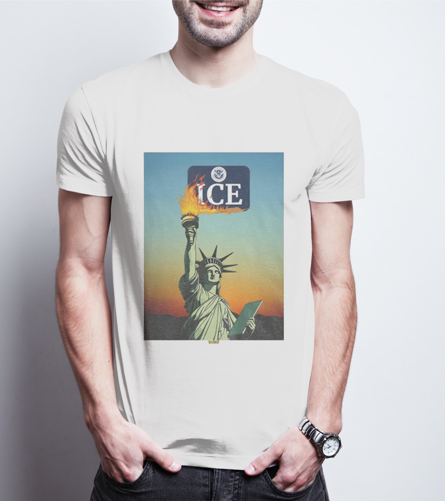 Statue Of Liberty Abolish ICE Protest Lady Liberty Anti Fascist Rally T-Shirt