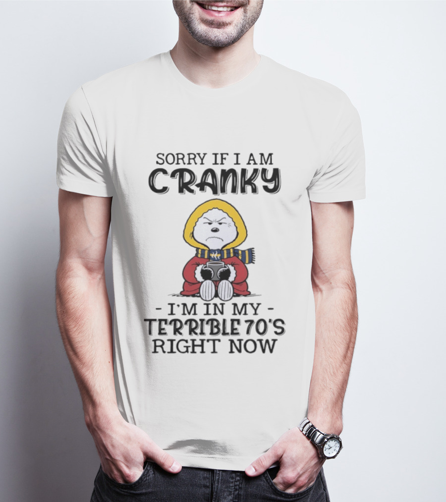 Grumpy Snoopy Sorry If I Am Cranky Terrible 70's Right Now T-Shirt