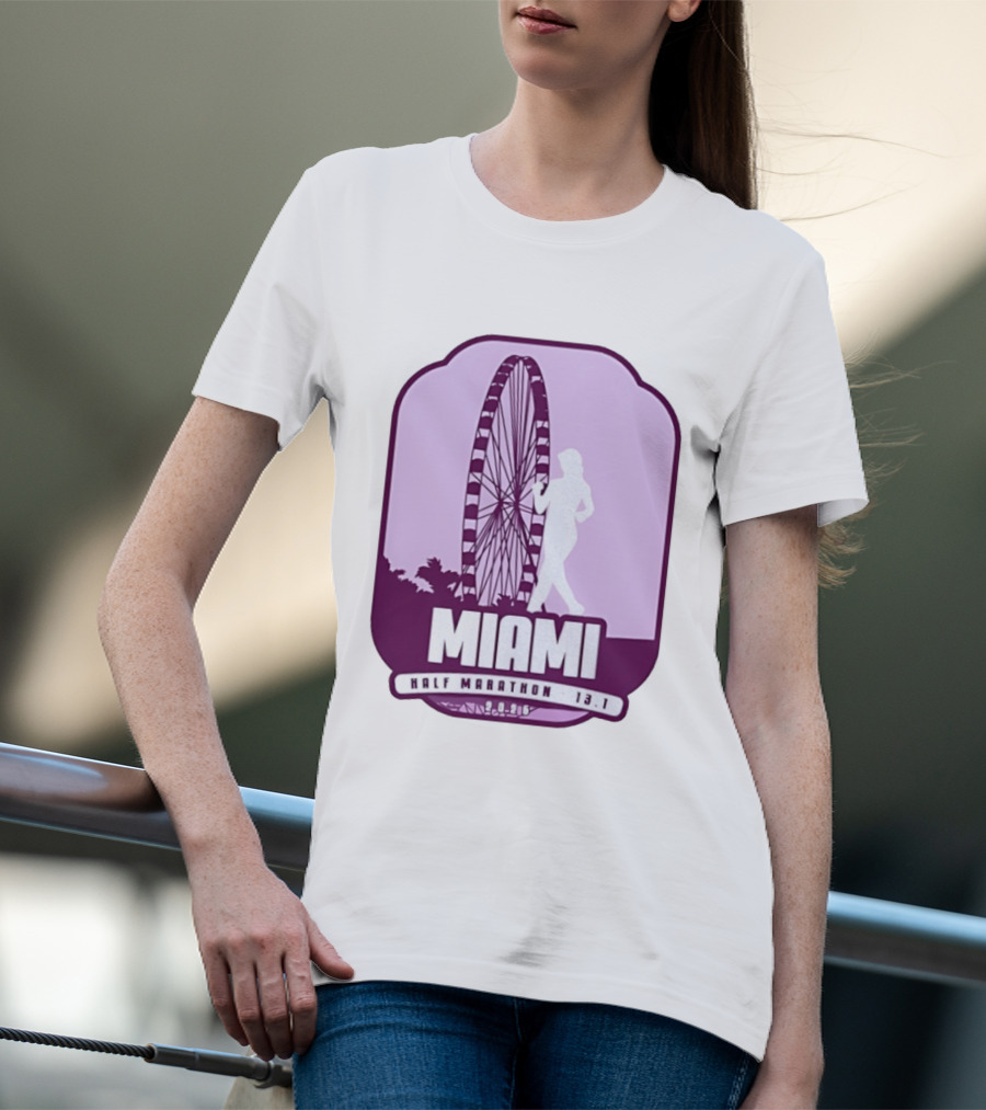 MIAMI Half Marathon 13.1 February 2 2025 Ferris Wheel T-Shirt