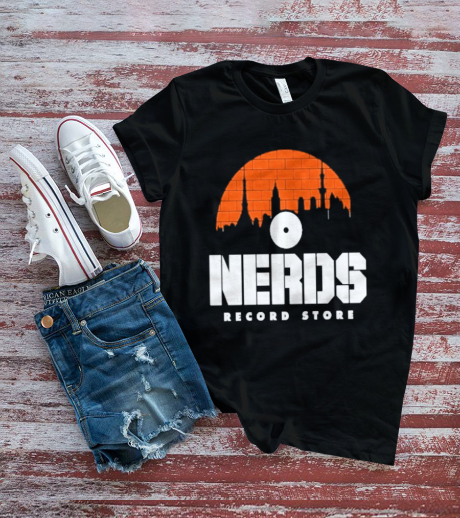 Nerds Record Store Brick Vinyl Drip T-Shirt